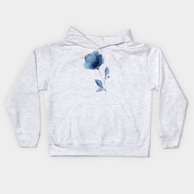 Indigo Flower Kids Hoodie by Ellen Wilberg